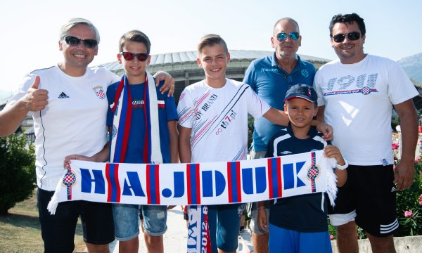 Navijači Hajduka dolaze na stadion Poljud na utakmicu Hajduk - Dinamo
