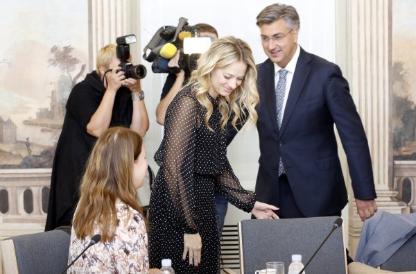 Jelena Veljača i Andrej Plenković