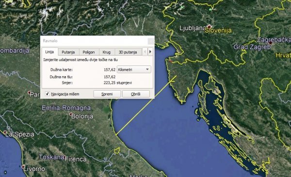 Na IstraMetu su objavili i mapu na kojoj je lijepo objašnjeno kolika je udaljenost od nebodera na talijanskoj obali
