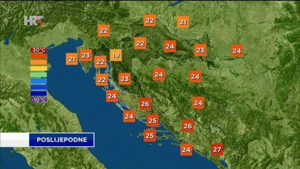 Prognoza za 27.10. - temperature