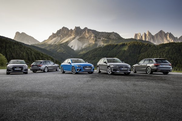 Audi A4 Sedan, Audi A4 Avant, Audi S4 Sedan TDI, Audi A4 allroad quattro, Audi S4 Avant TDI (slijeva na desno)