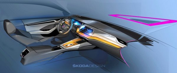 Škoda Octavia - skica interijera