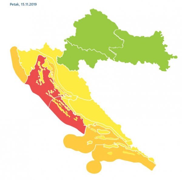 Crveni meteoalarm izdan je za petak zbog jakog vjetra