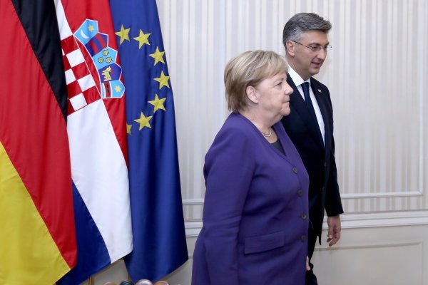 Angela Merkel i Andrej Plenković u Banskim dvorima