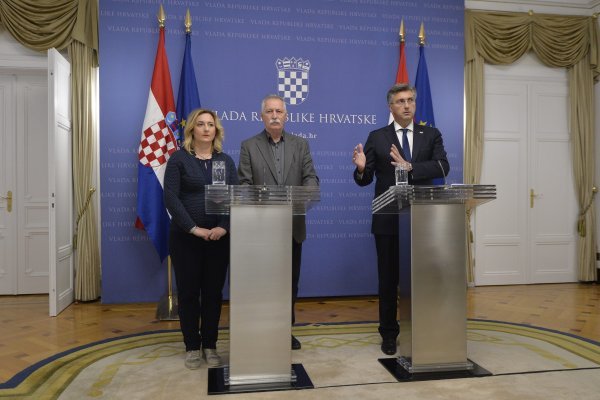 Sanja Šprem, Branimir Mihalinec i Andrej Plenković