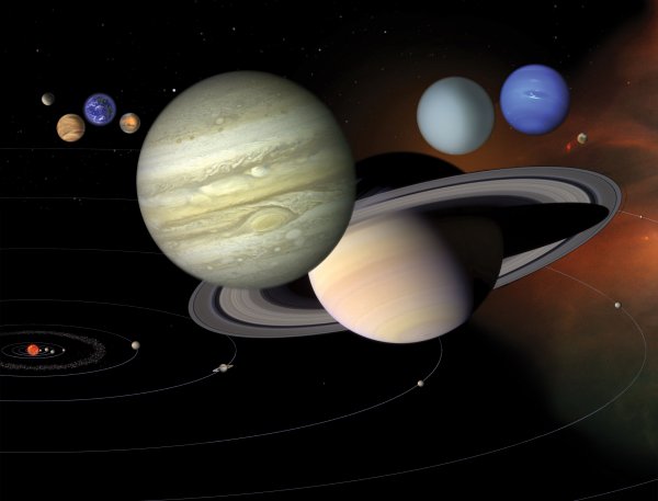 Crtež našeg solarnog sustava daje predodžbu o tome koliko su veliki pojedini planeti i koliko su udaljeni od Sunca