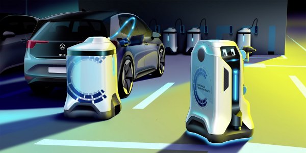 Mobilni robot ostavlja 'prikolicu bateriju' kod vozila kojem je potrebno punjenje