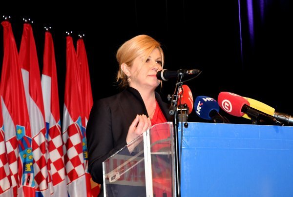 Kandidatkinja za predsjednicu Republike Hrvatske Kolinda Grabar Kitarović u Pleternici
