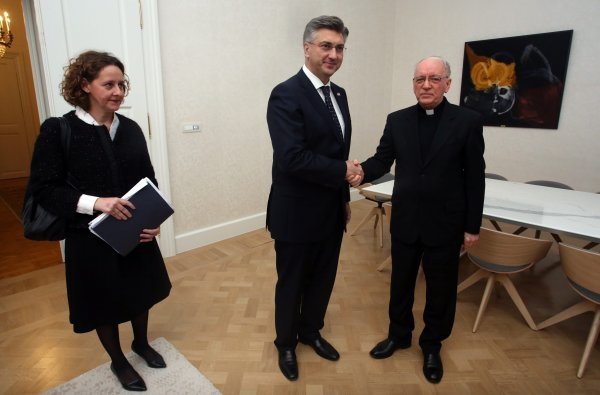 Andrej Plenković primio monsinjora Antuna Škvorčevića
