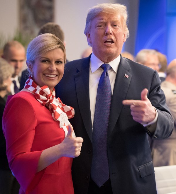 Kolinda Grabar Kitarović i Donald Trump na samitu NATO-a