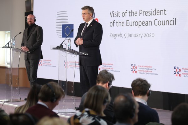 Konferencija za medije Andreja Plenkovića i Charlesa Michela