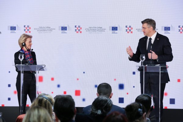 Izjave za medije predsjednika Vlade Andreja Plenkovića i predsjednice Europske komisije Ursule von der Leyen.