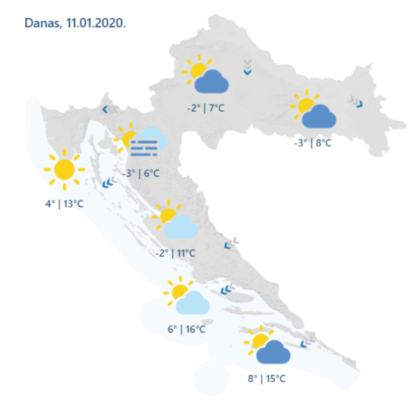 Prognoza za subotu, 11.1.