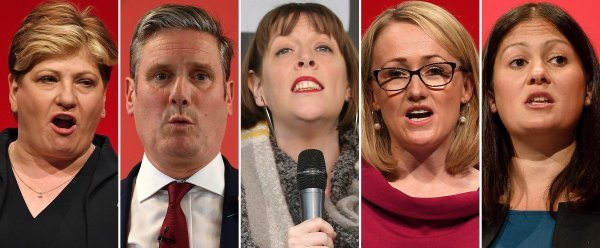 Emily Thornberry, Keir Starmer, Jess Phillips, Rebecca Long-Bailey, Lisa Nandy