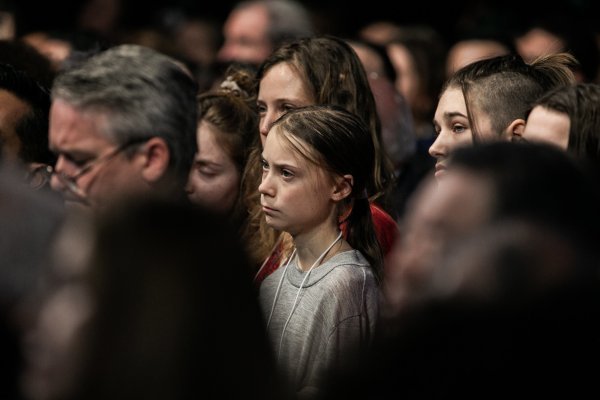 Greta Thunberg za vrijeme Trumpovog govora