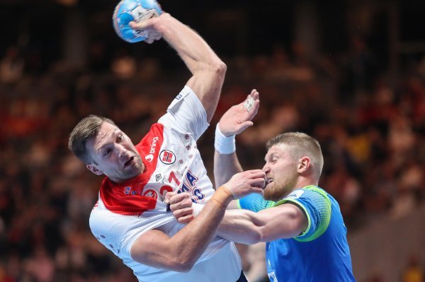 EP u rukometu, utakmica za treće mjesto, Slovenija - Norveška (Harald Reinkind)