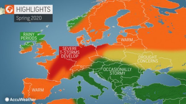 AccuWeatherova dugoročna vremenska prognoza za Europu
