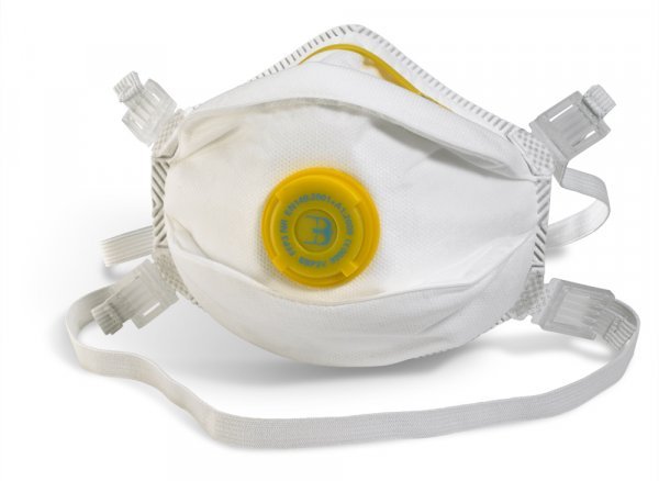 Na slici je respirator FFP3 klase - BBP3V - P3 VALVED MASK WHITE