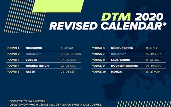 Kalendar DTM-a 2020