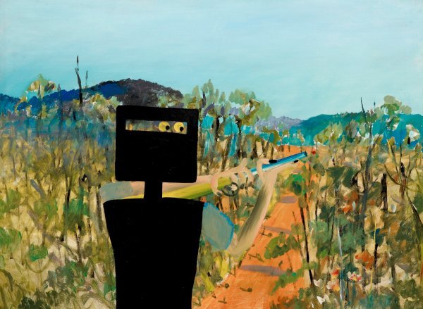 Sidney Nolan, First Class Marksman, 1946., slika iz serije radova o Nedu Kellyju