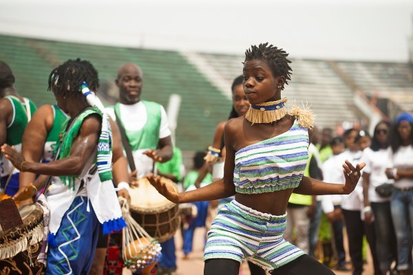 Svečanost i slavlje povodom završetka 15.izdanja humanitarnog relija Budapest-Bamako, 16.02.2020. Stadion Siaka Stevens, Freetown, Sijera Leone