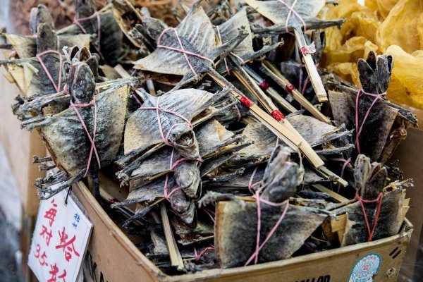 Sušeni šišmiši, gurmanski specijalitet na tržnici u Hong Kongu
