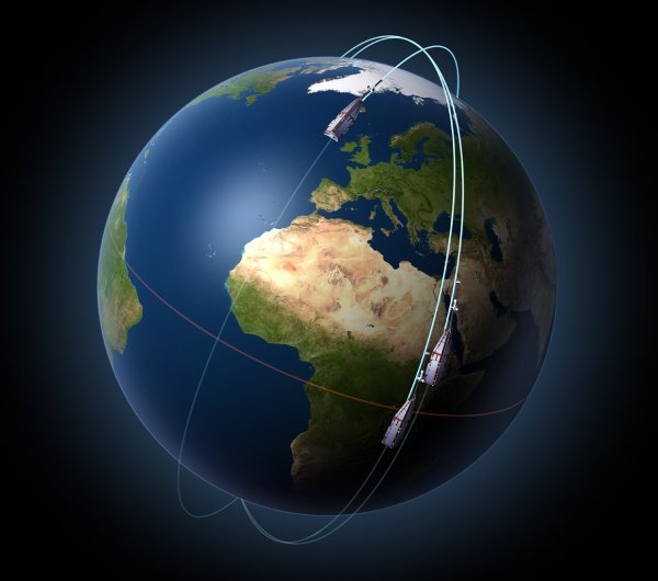 Tri satelita misije Swarm Earth Explorer mjeriti magnetske signale koji potiču iz Zemljine jezgre, plašta, kore, oceana, ionosfere i magnetosfere