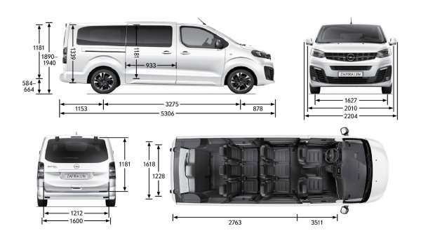 Opel Zafira Life L dimenzije