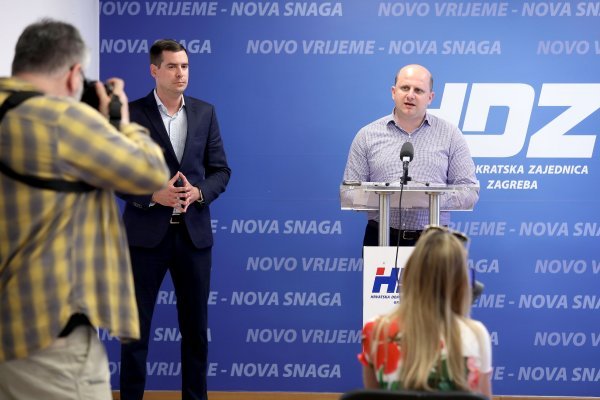 Članovi HDZ-a Ivan Ćelić i Mislav Herman održali konferenciju za medije