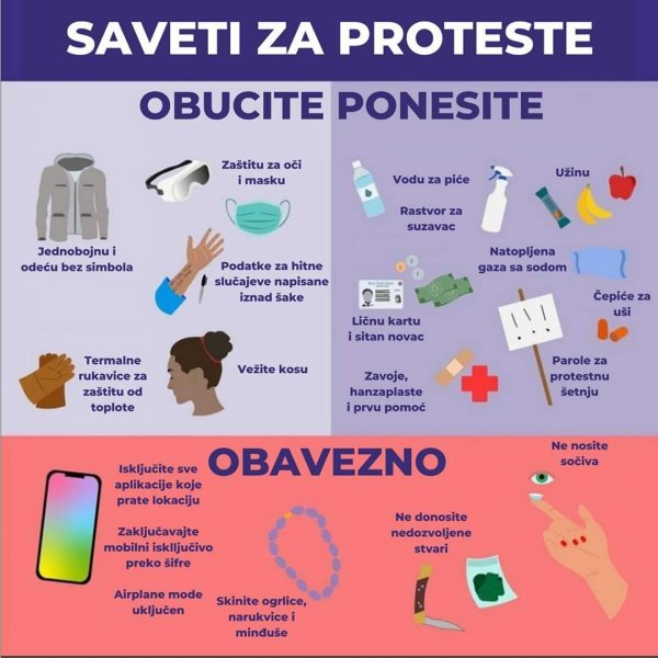 Prosvjednici među sobom dijele i 'savjete' kako se što bolje pripremiti za akciju na ulici