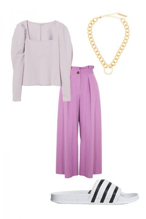 Top - H&M; hlače - Palones; ogrlica - Frame Chain