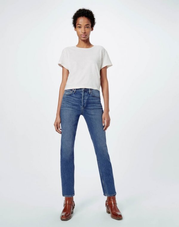 Re/Done Comfort Stretch High Rise Ankle Crop