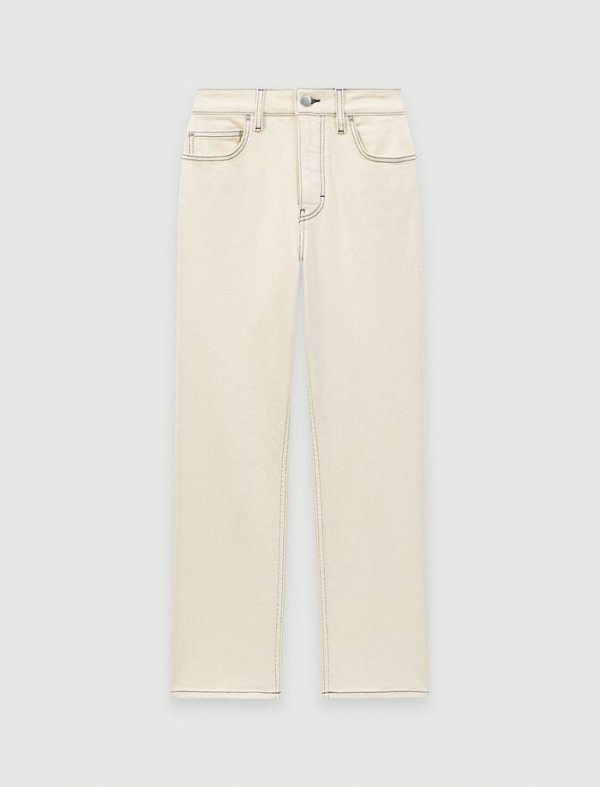 Maje Straight Leg Jeans with Topstitching