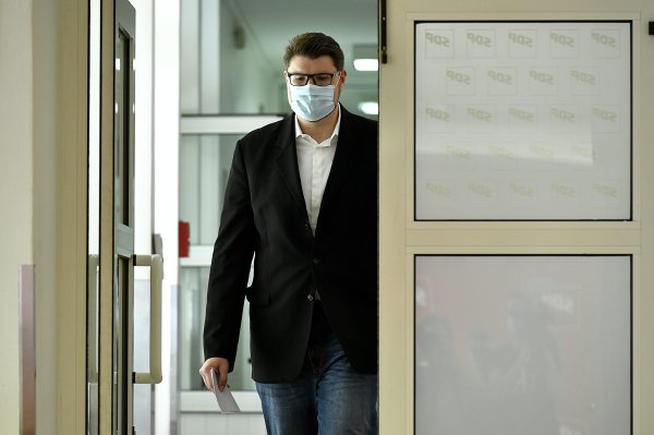 Konferencija za medije kandidata za predsjednika SDP-a Peđe Grbina