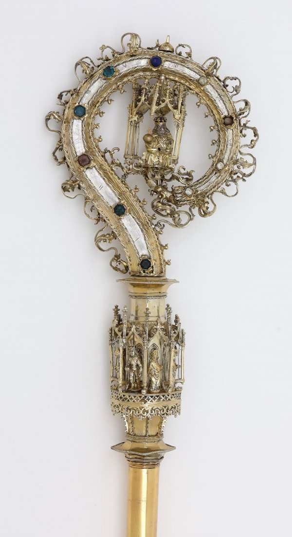 Oko 1490. srebro, iskucano, gravirano, pozlaćeno, visina 202 cm Riznica zagrebačke katedrale, M 115
