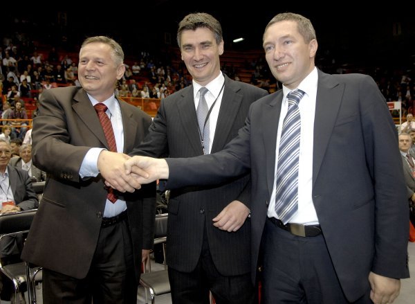 Davorko Vidović, Zoran Milanović i Dragan Kovačević 2008. na konvenciji SDP-a