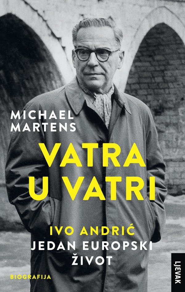 Nakon dosadašnjih Andrićevih biografija, poput 'Rani Andrić' Miroslava Karaulca ili 'Ivo Andrić, istorija i politika' Dušana Glišovića, Martensova je 'Vatra u vatri' izvorno objavljena u Beču u ljeto 2019. (izdavačka kuća Zsolnay). U BiH je knjiga objavljena krajem 2019. u izdanju sarajevskog Buybooka, a u Srbiji u proljeće 2020. kod beogradske Lagune