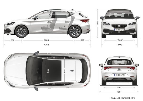 Seat Leon - dimenzije