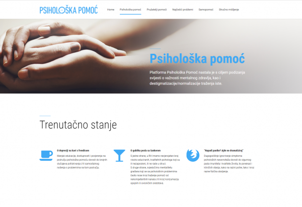 WEB STRANICA PROJEKTA www.psiholoskapomoc.hr