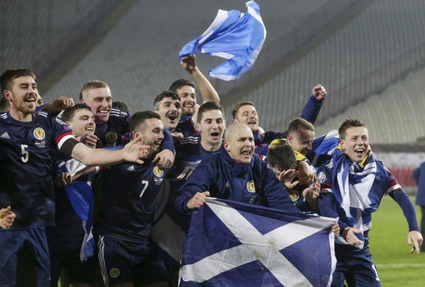 Srbija - Škotska, slavlje Škota, kvalifikacije za EP 2021., 12.11.2020.