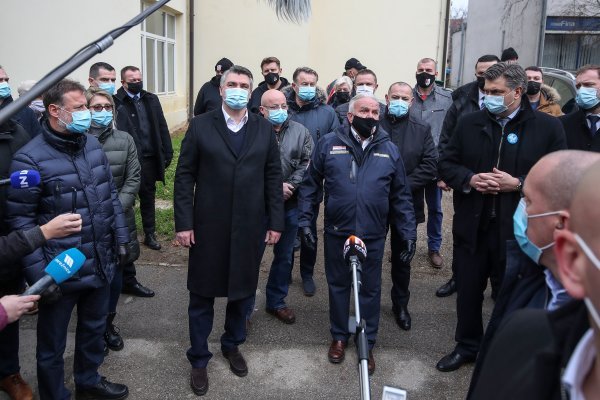 Državni vrh u Petrinji nakon potresa