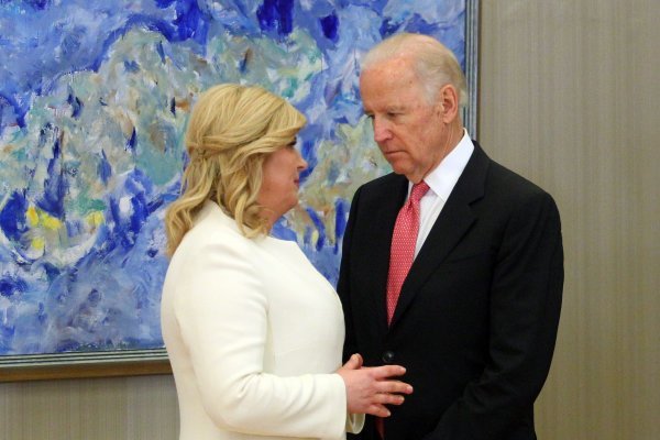 Kolinda Grabar Kitarović i Joe Biden 2015. u Zagrebu
