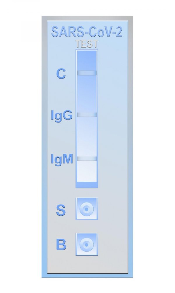 Imunokromatografskim testom kvalitativno se određuje prisutnost protutijela IgM i IgG na virus SARS-CoV-2