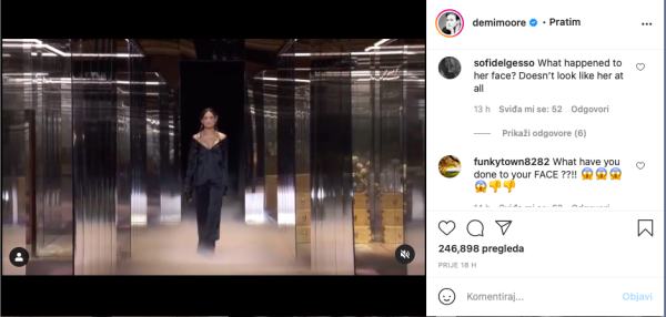 Demi Moore na reviji kuće Fendi