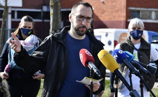 Konferencija za medije kandidata za gradonačelnika Grada Zagreba Tomislava Tomaševića