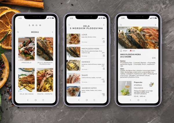 Primjer digitalnog jelovnika restorana kreiranog pomoću servisa omenu.com