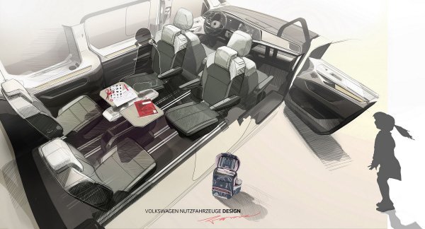 VW Multivan T7 - skica interijera