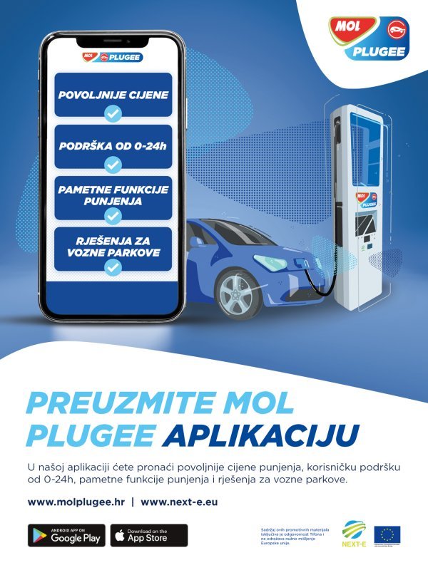 MOL Plugee - aplikacija za novo iskustvo punjenja električnih vozila odsada dostupna i u Hrvatskoj na Tifonu