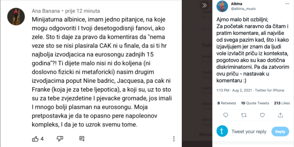 Albina Grčić na Twitteru