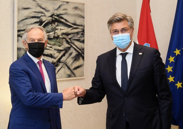 Zagreb: Premijer Andrej Plenković ugostio bivšeg britanskog premijera Tonyja Blaira